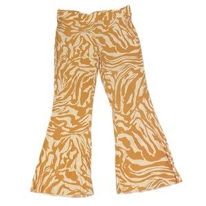Stretchy Fashion Yellow and White Flair Bottom Pants